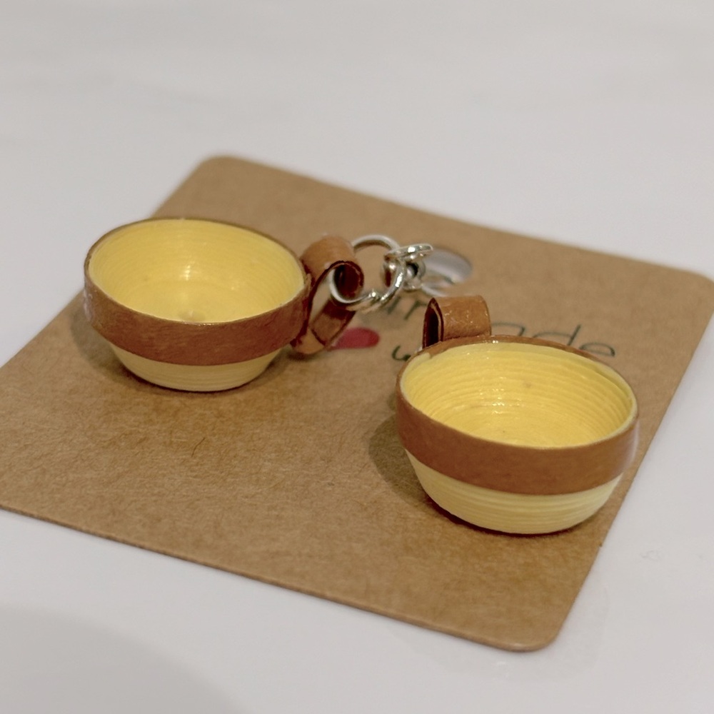 Teacup Paper Quilling Earrings / Handmade